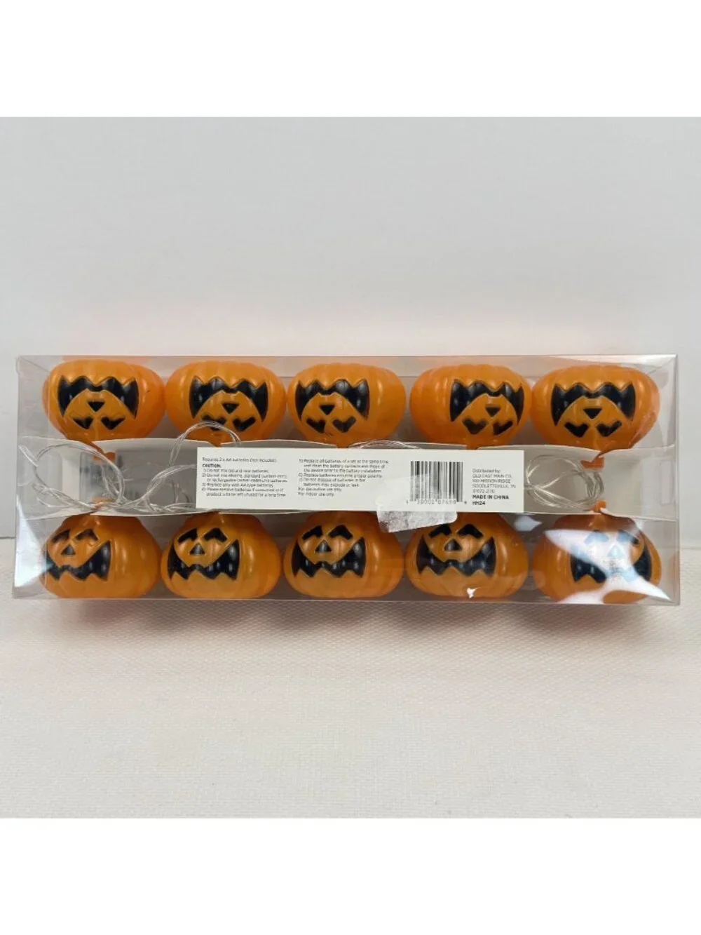 Halloween Pumpkin Garland Light String 10 LED Battery Operated Indoor 6 ft NEW